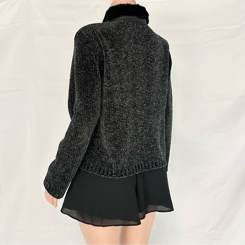 Vintage Basic Editions Navy Jacket with Faux Fur … - image 2